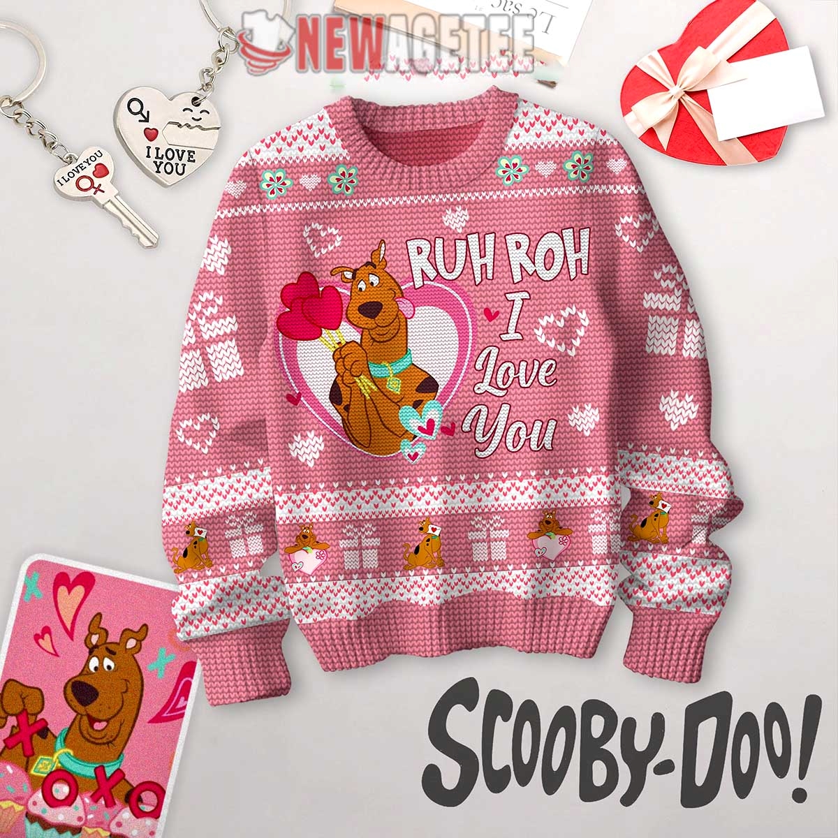 Scooby Doo I Love You Valentine Ugly Christmas Sweater
