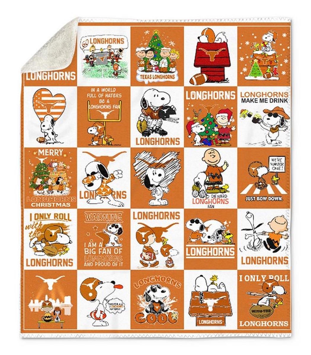 Snoopy Longhorns Make Me Drink Proud Texas Longhorns Quilt Fleece Blanket