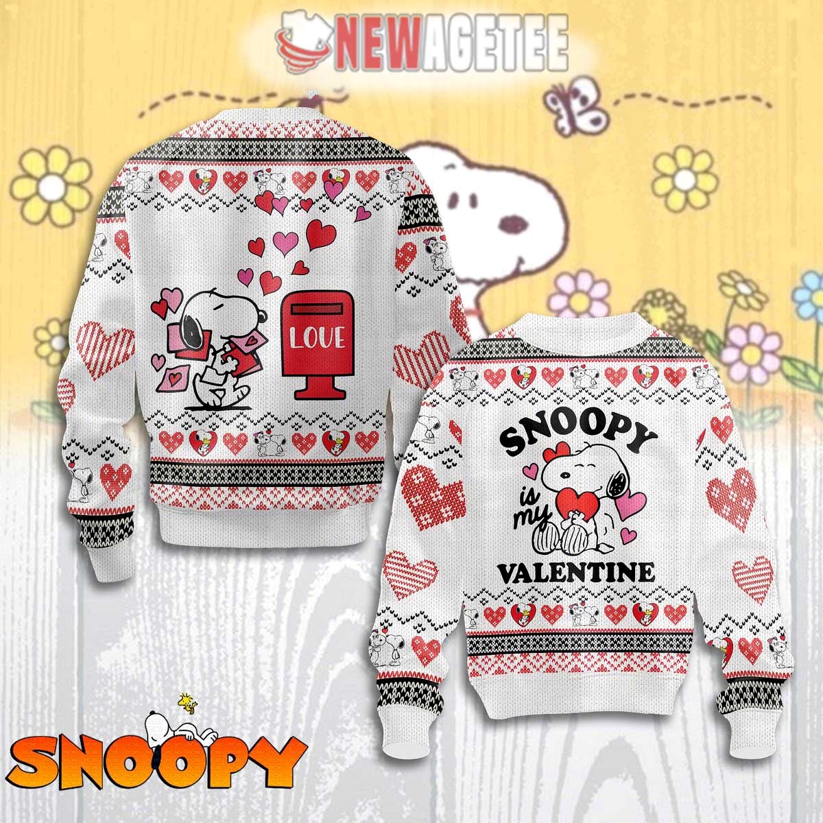 Snoopy My Valentine Ugly Christmas Sweater