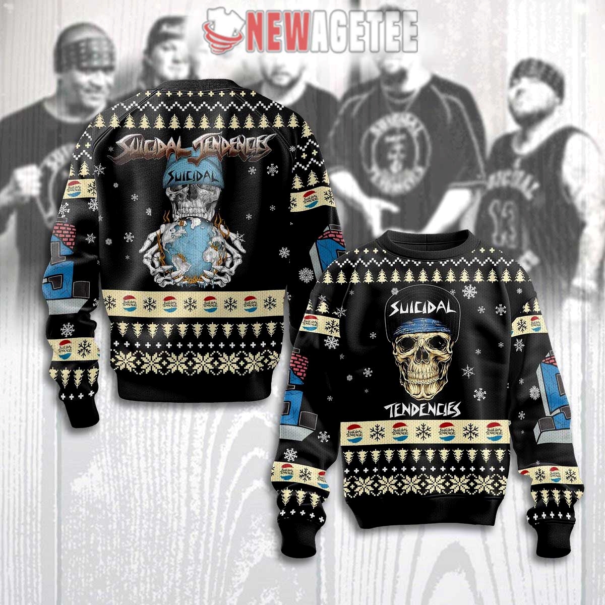 Suicidal Tendencies Band Skull Ugly Christmas Sweater