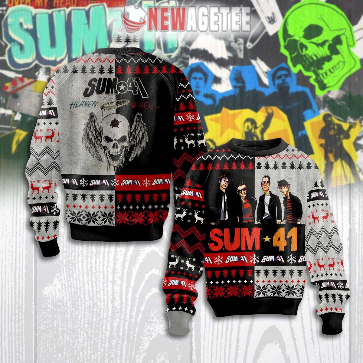 Sum 41 Heaven Hell Ugly Christmas Sweater