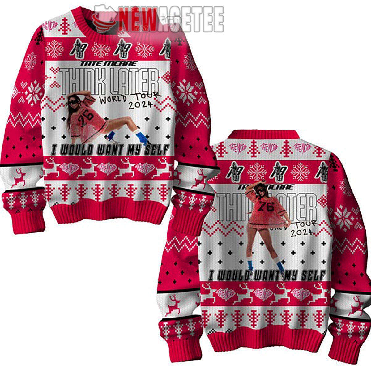 Tate Mcrae Think Later World Tour 2024 Ugly Christmas Sweater