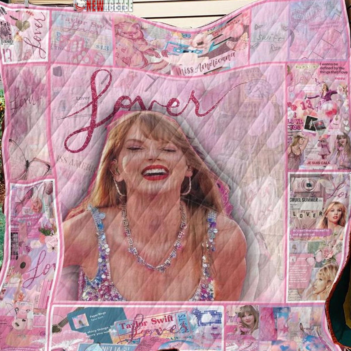 Taylor Swift Lover Era Quilt Fleece Blanket