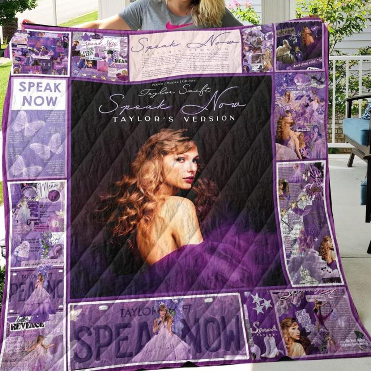 Taylor Swift Speak Now Era Taylors Version Quilt Fleece Blanket Taylor Swift Speak Now Era Taylors Version Quilt Fleece Blanket