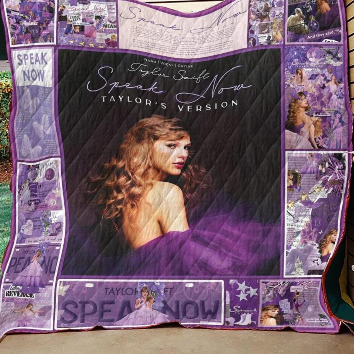 Taylor Swift Speak Now Era Taylors Version Quilt Fleece Blanket Taylor Swift Speak Now Era Taylors Version Quilt Fleece Blanket