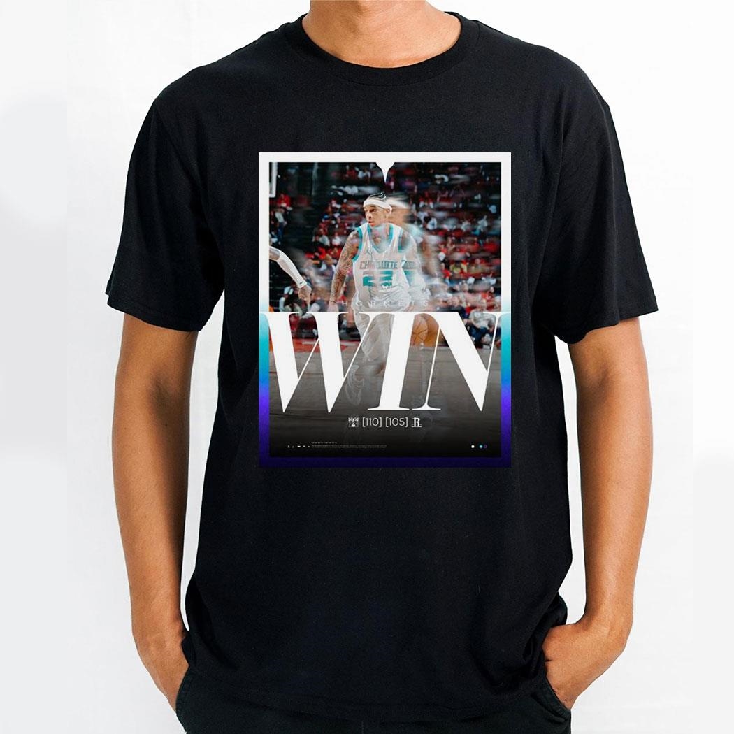 Charlotte Hornets Win 110 105 Houston Rockets Final Score Nba Hivementality Poster Shirt