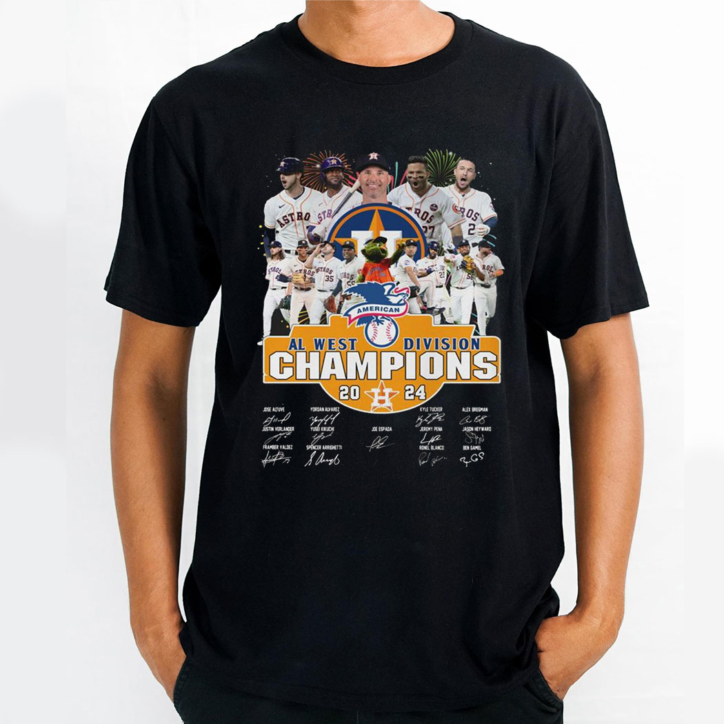 Houston Astros 2024 Al West Division Champions Celebration Shirt Houston Astros 2024 Al West Division Champions Celebration Shirt