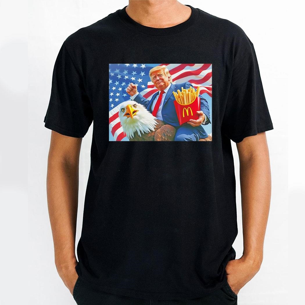 Trump Riding Eagle Mcdonalds Usa American Shirt