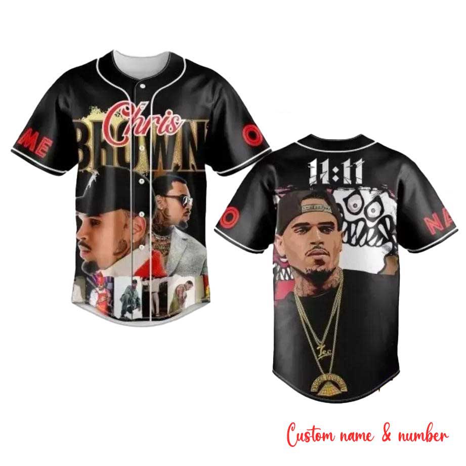 1111 Tour Best Of Chris Brown Baseball Jersey Custom Name And Number