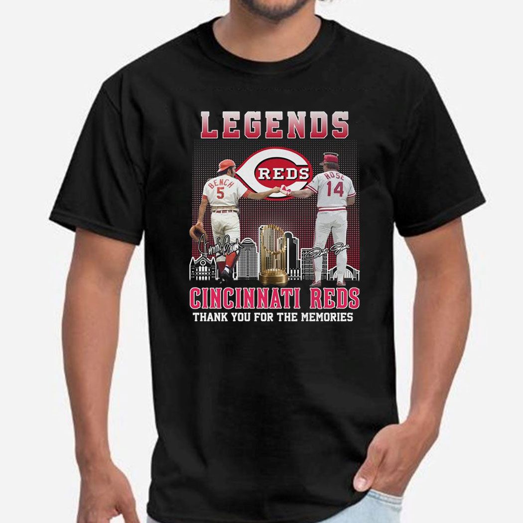 Cincinnati Reds The Legends Peter Rose Johnny Bench Thank You For The Memories Shirt Hoodie