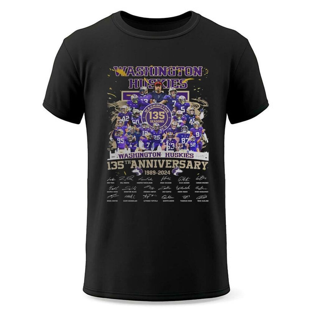 Washington Huskies 135th Anniversary 1889 2024 Thank You Shirt Washington Huskies 135th Anniversary 1889 2024 Thank You Shirt