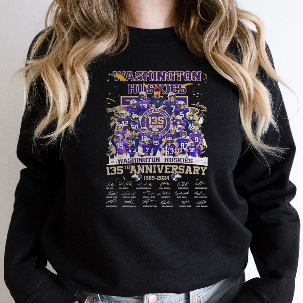 Washington Huskies 135th Anniversary 1889 2024 Thank You Shirt Washington Huskies 135th Anniversary 1889 2024 Thank You Shirt