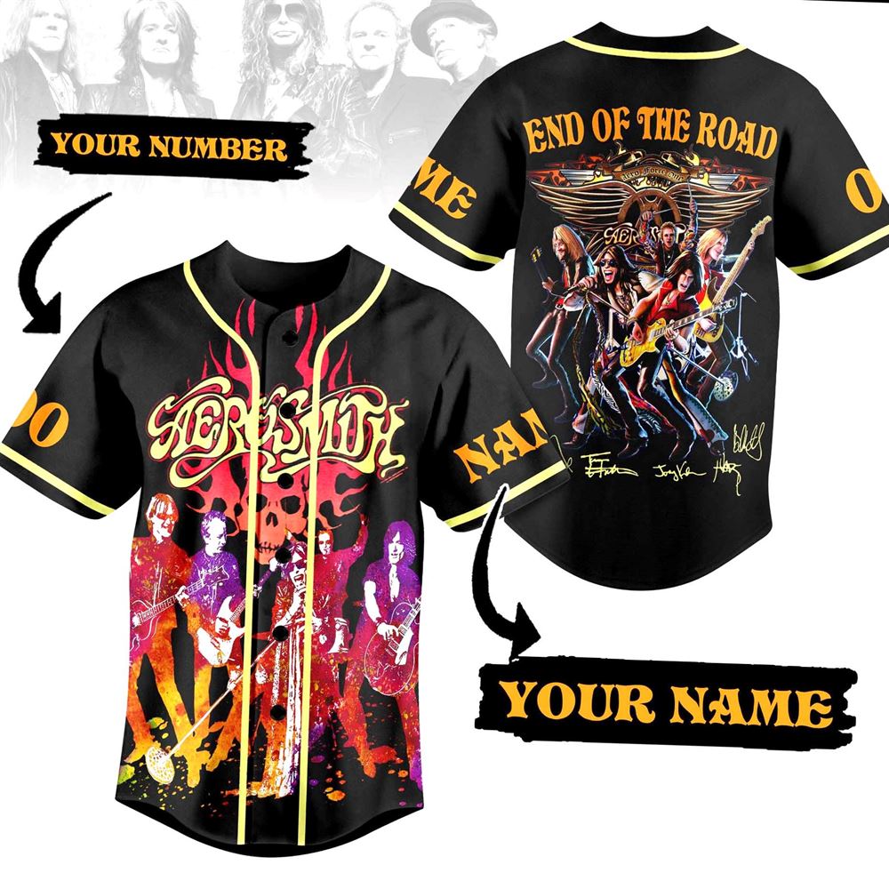 Aerosmith End Of The Road Custom Baseball Jersey