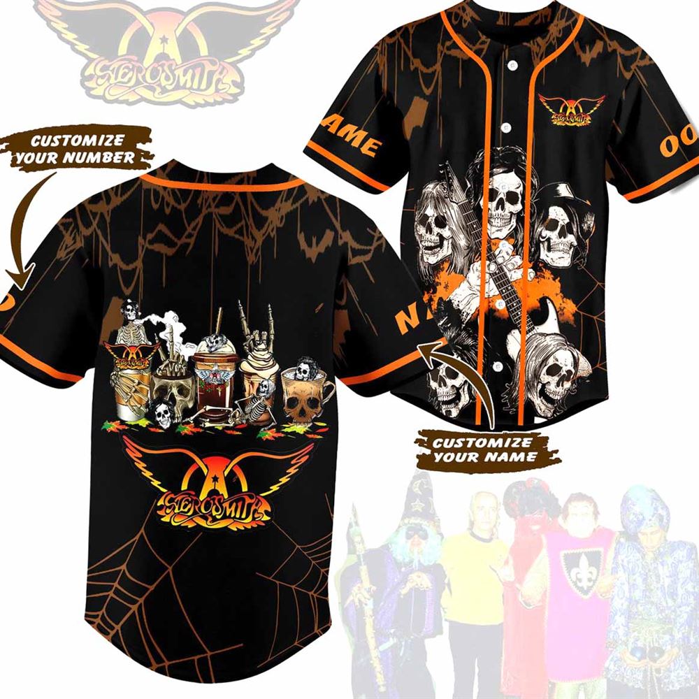 Aerosmith Skull Custom Baseball Jersey