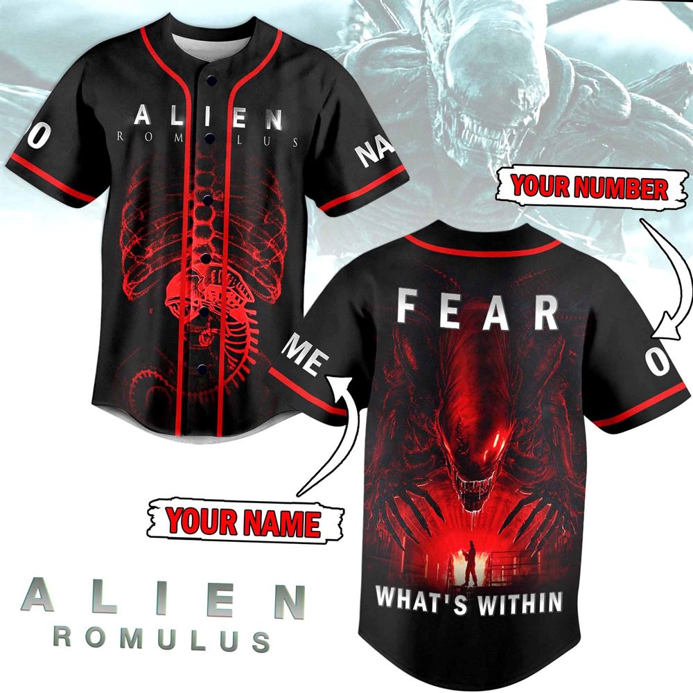 Alien Romulus Fear What’s Within Custom Baseball Jersey