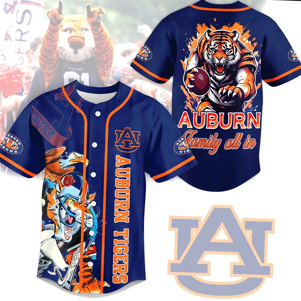 Auburn Tigers Family All In Custom Baseball Jersey