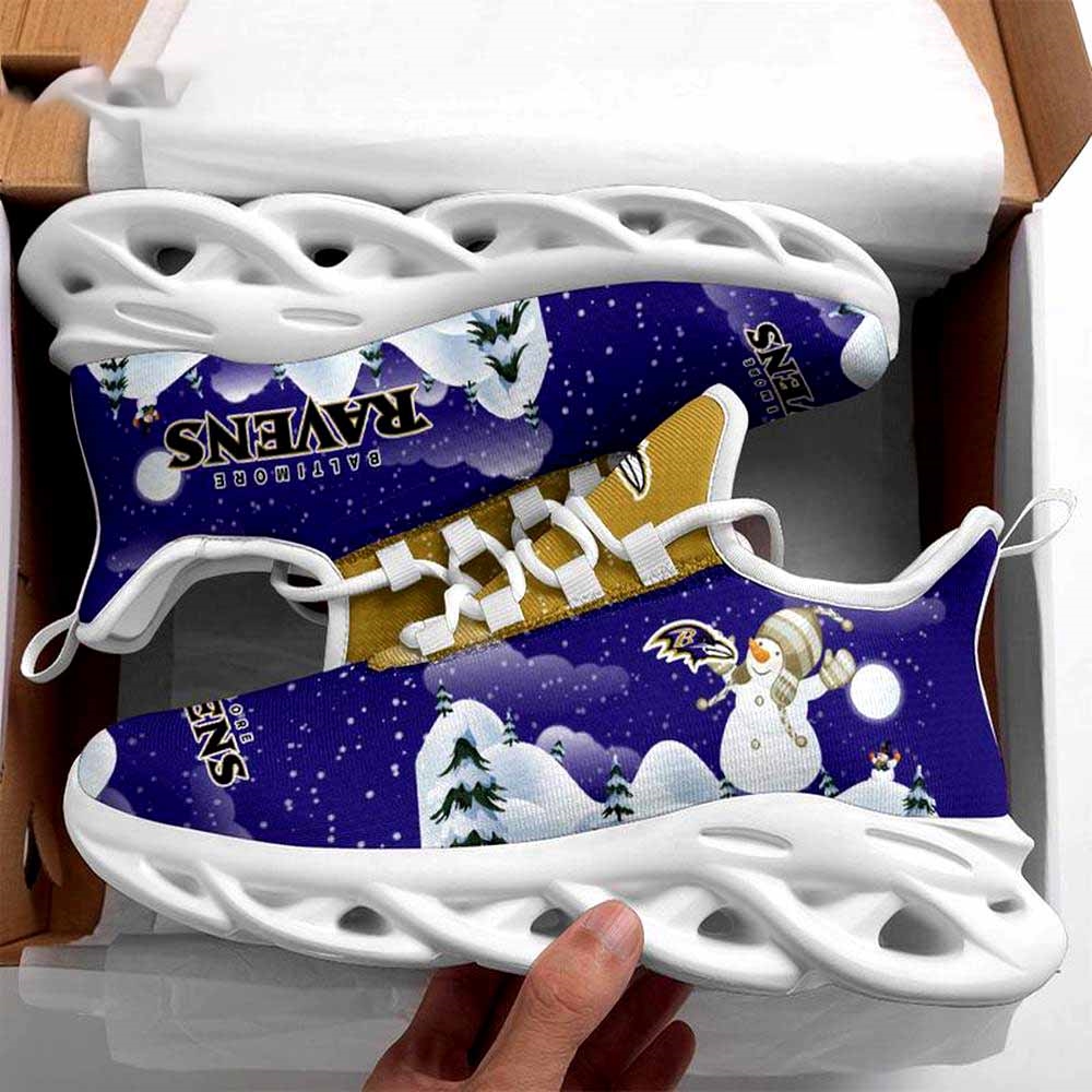 Baltimore Ravens Christmas Snowman Nfl Clunky Max Soul Shoes