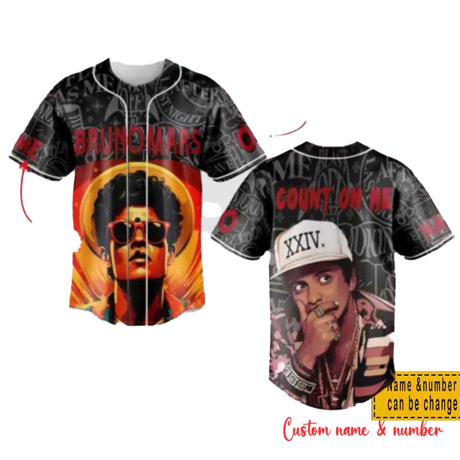Bruno Mars Count On Me Baseball Jersey Custom Name And Number