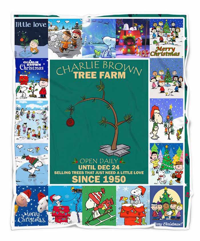 Charlie Brown Tree Farm Quilt Fleece Blanket