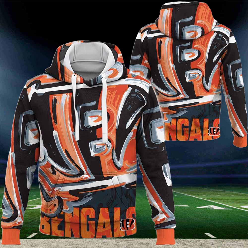 Cincinnati Bengals Nfl 2024 Art Logo 3d Hoodie Cincinnati Bengals Nfl 2024 Art Logo 3d Hoodie
