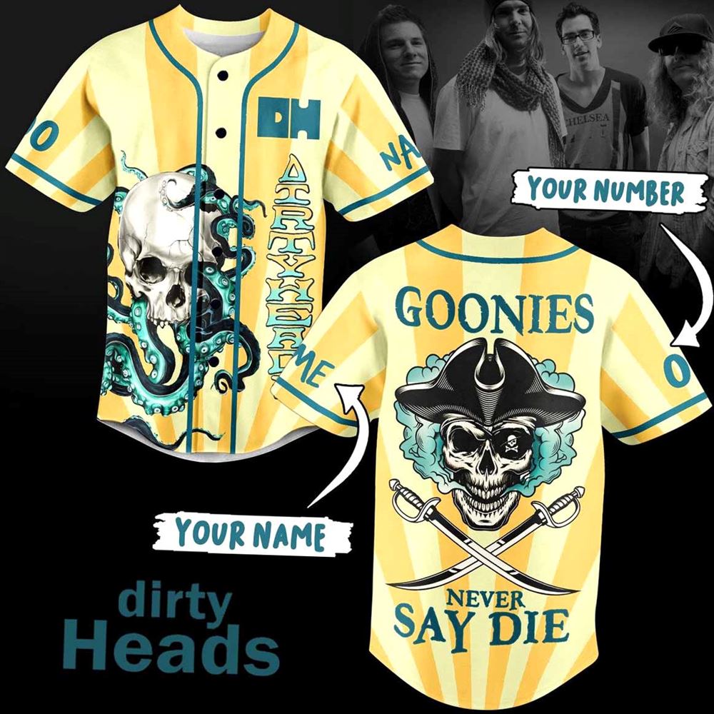 Dirty Heads Goonies Never Say Die Custom Baseball Jersey