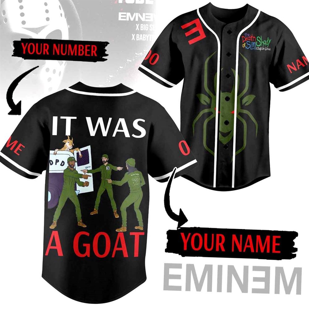 Eminem It Was A Goat Death Of Slim Shady Custom Baseball Jersey