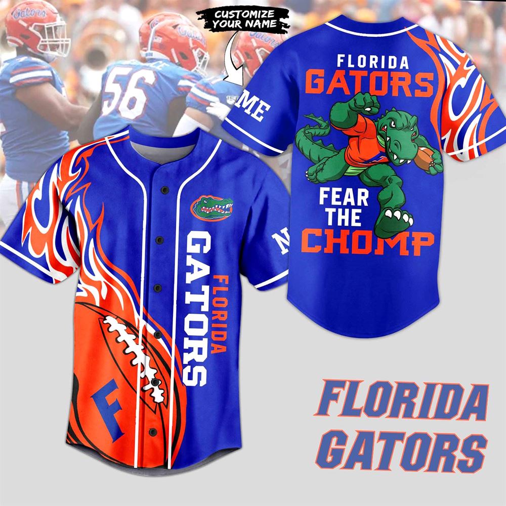 Florida Gators Fear The Chomp Custom Baseball Jersey Florida Gators Fear The Chomp Custom Baseball Jersey