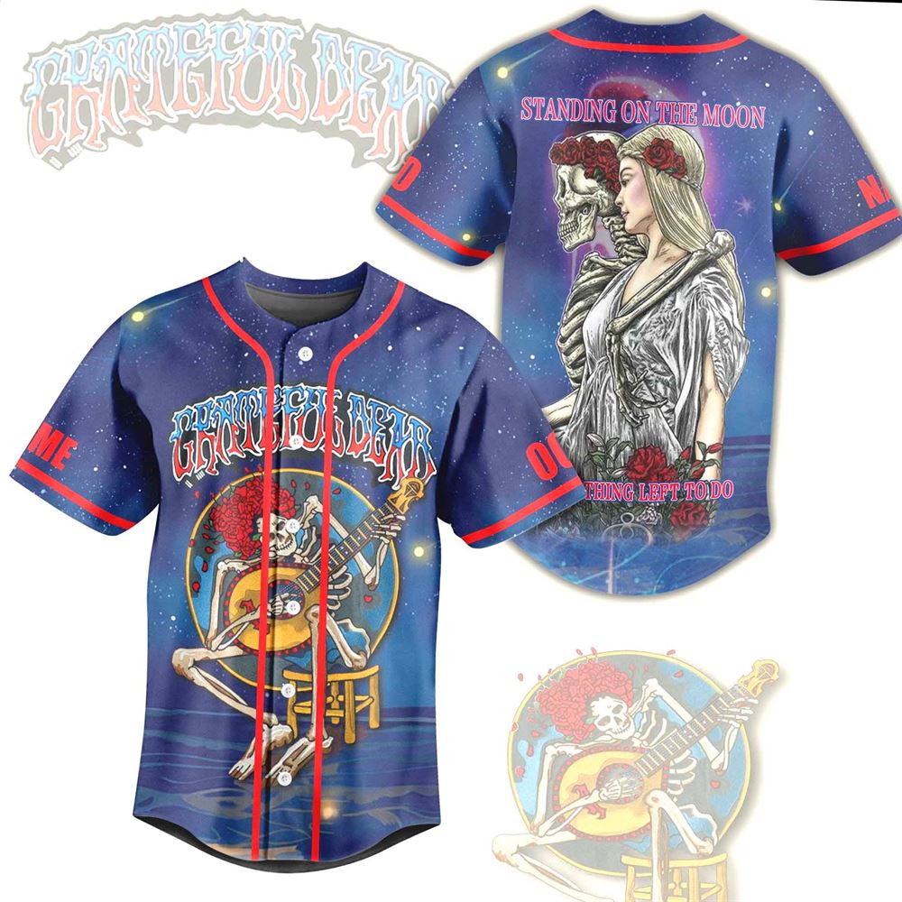 Grateful Dead R Standing On The Moon Custom Baseball Jersey Grateful Dead R Standing On The Moon Custom Baseball Jersey