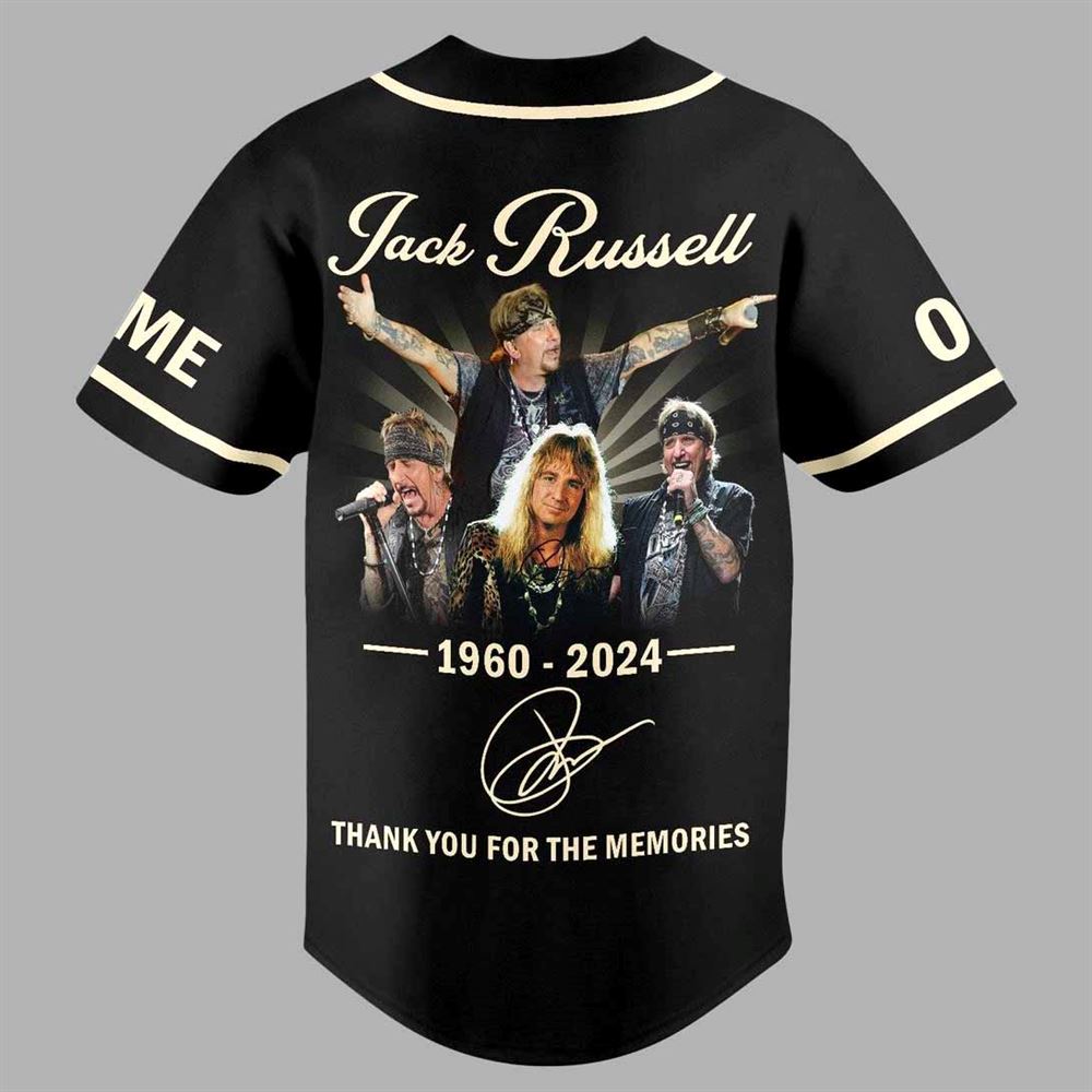 Great White Jack Russell Thank For The Memories Custom Baseball Jersey Great White Jack Russell Thank For The Memories Custom Baseball Jersey