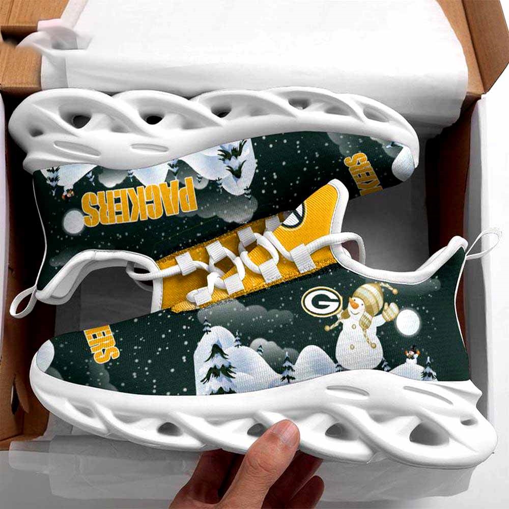 Green Bay Packers Christmas Snowman Nfl Clunky Max Soul Shoes