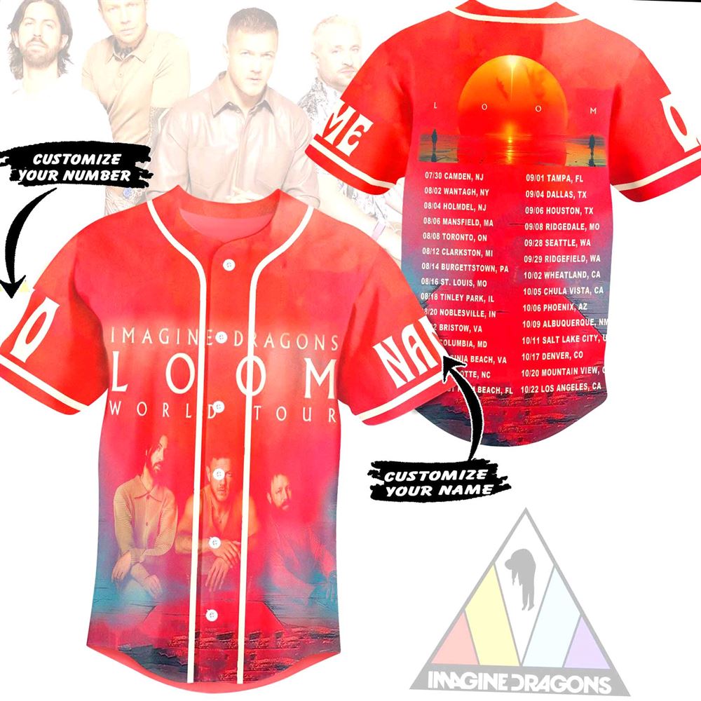 Imagine Dragons Loom World Tour Custom Baseball Jersey Imagine Dragons Loom World Tour Custom Baseball Jersey