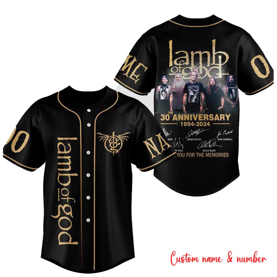 Lamb Of God 30th Anniversary Baseball Jersey