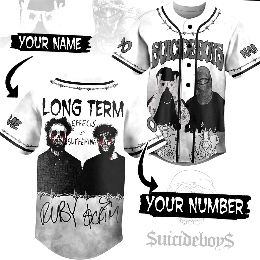 Long Term Effects Of Suffering Ruby Scrim Custom Baseball Jersey