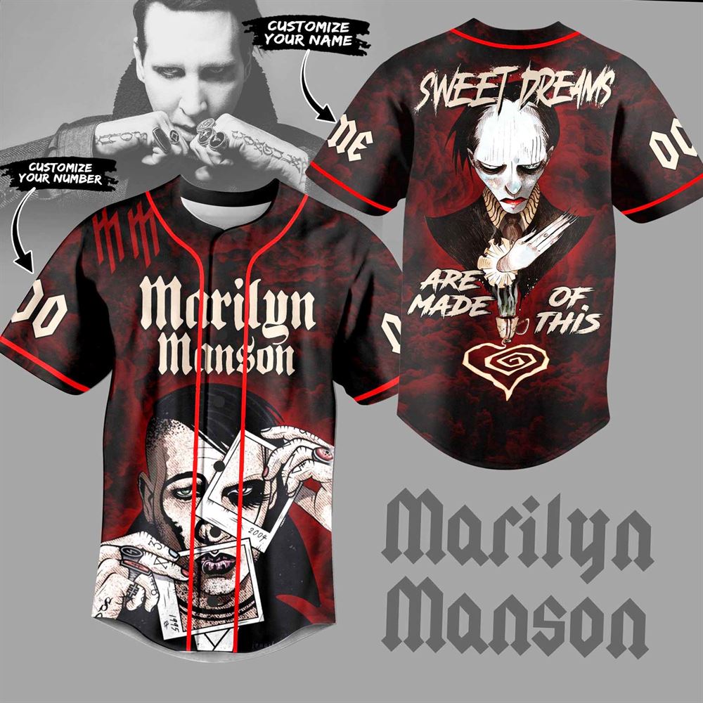 Marilyn Manson Sweet Dreams Are Made Of This Custom Baseball Jersey