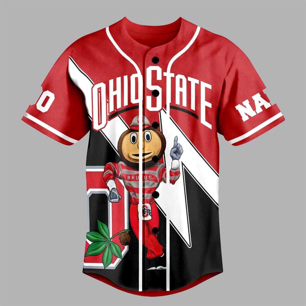 Ohio State Buckeyes Brutus Custom Baseball Jersey Ohio State Buckeyes Brutus Custom Baseball Jersey