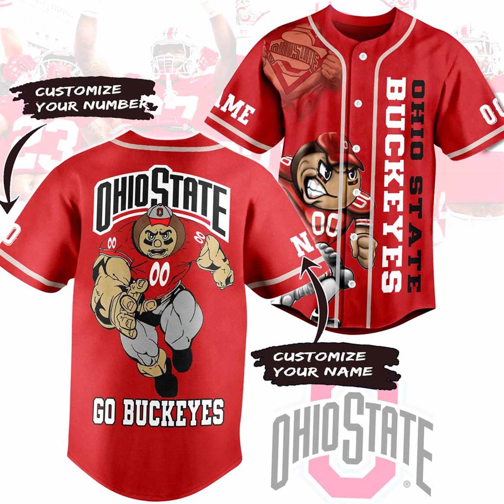 Ohio State Go Buckeyes Custom Baseball Jersey