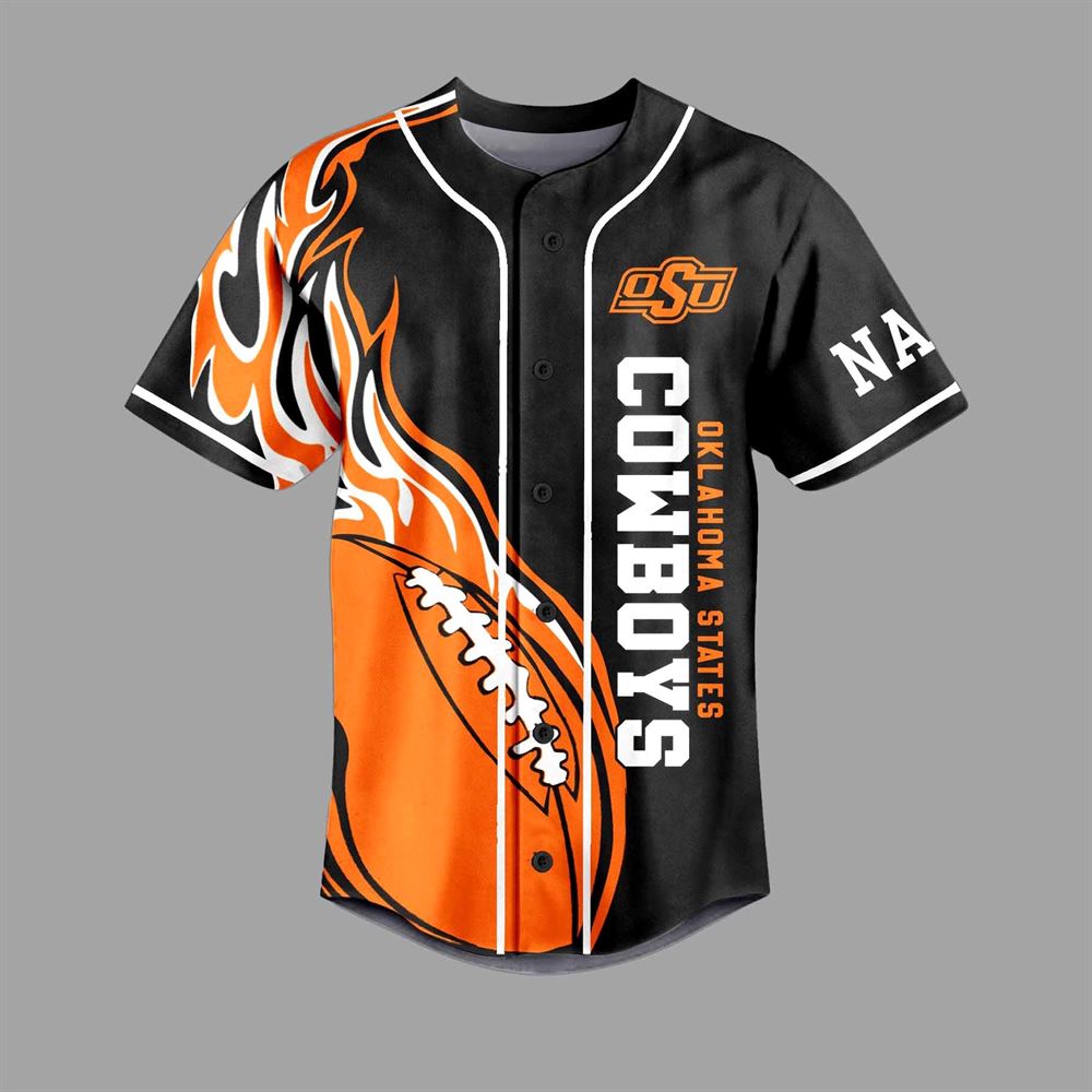 Oklahoma States Cowboys Go Pokes Custom Baseball Jersey Oklahoma States Cowboys Go Pokes Custom Baseball Jersey