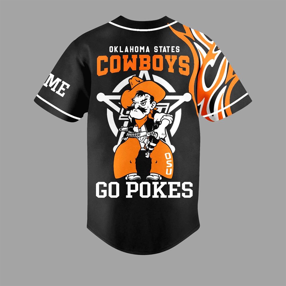 Oklahoma States Cowboys Go Pokes Custom Baseball Jersey Oklahoma States Cowboys Go Pokes Custom Baseball Jersey