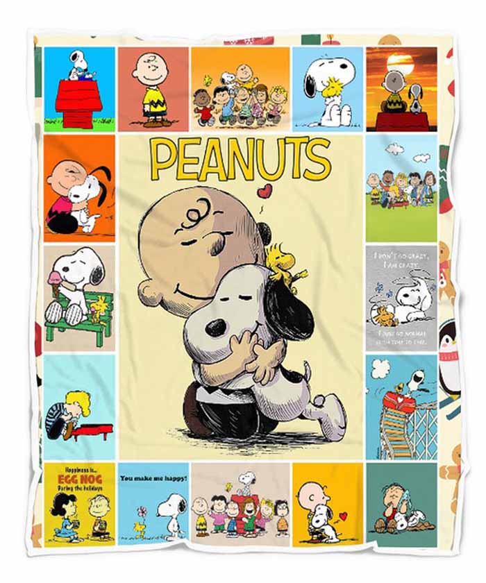 Peanuts Snoopy Charlie Brown Woodstock Quilt Fleece Blanket