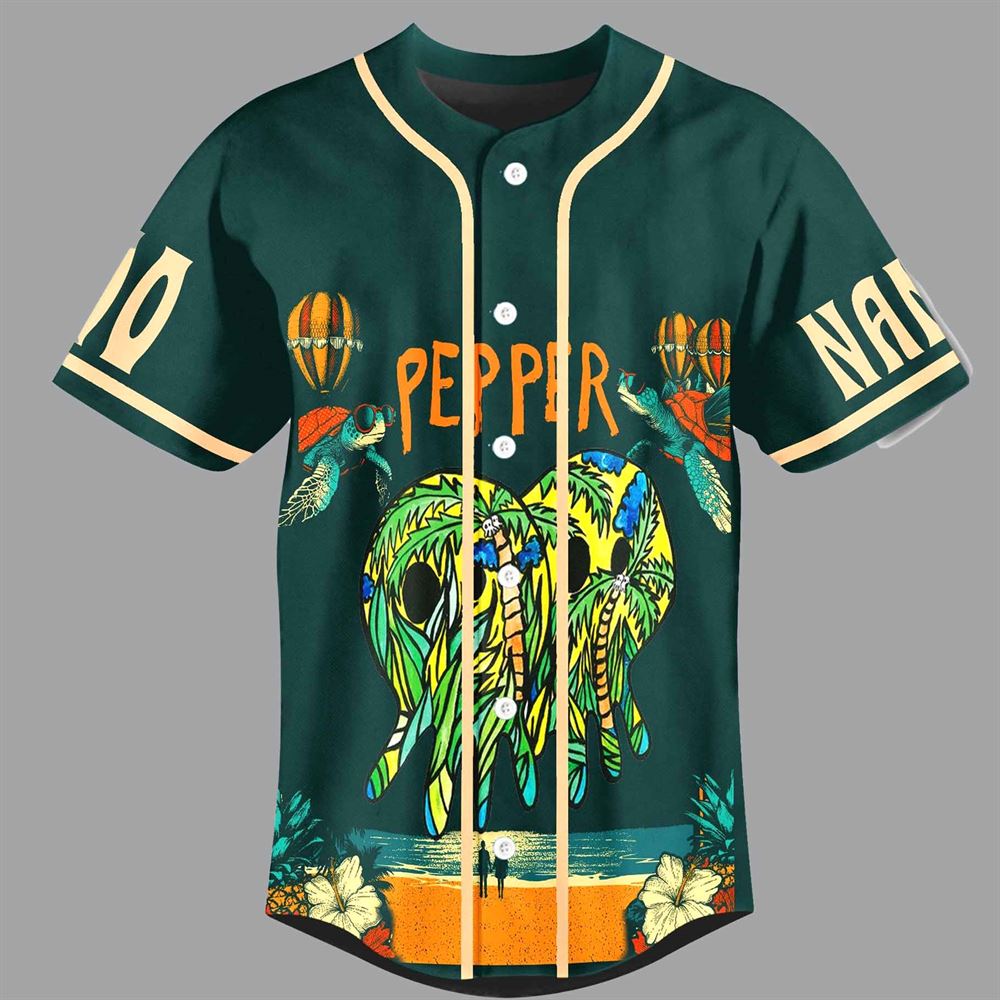 Pepper Daytrippin In Paradise Custom Baseball Jersey Pepper Daytrippin In Paradise Custom Baseball Jersey