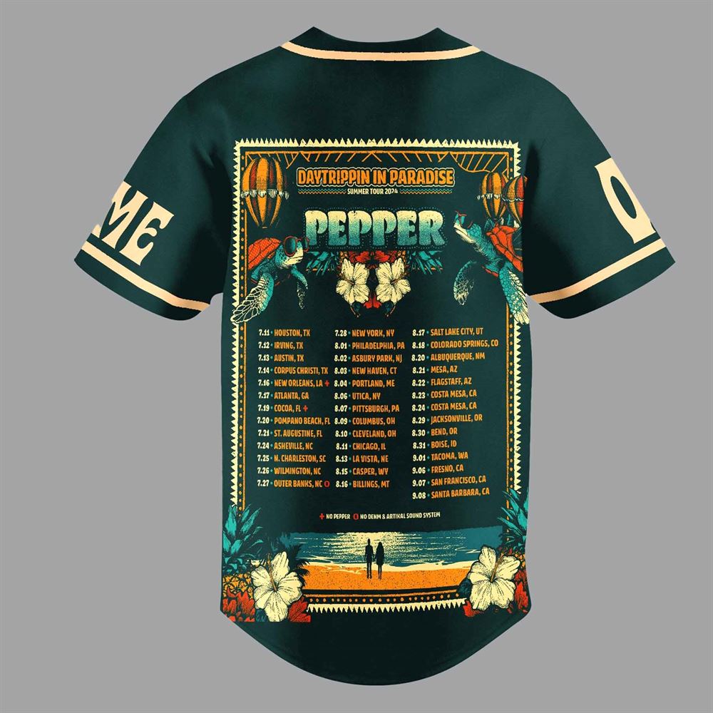 Pepper Daytrippin In Paradise Custom Baseball Jersey Pepper Daytrippin In Paradise Custom Baseball Jersey