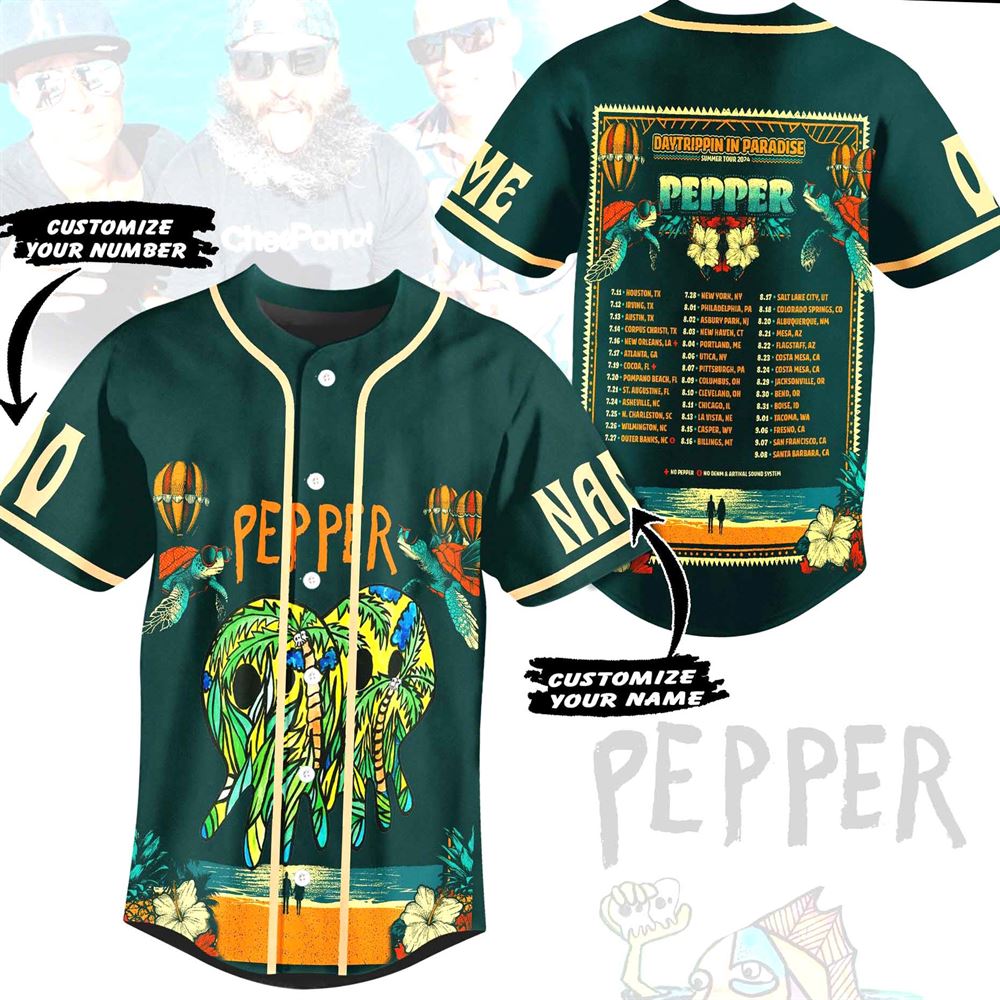Pepper Daytrippin In Paradise Custom Baseball Jersey