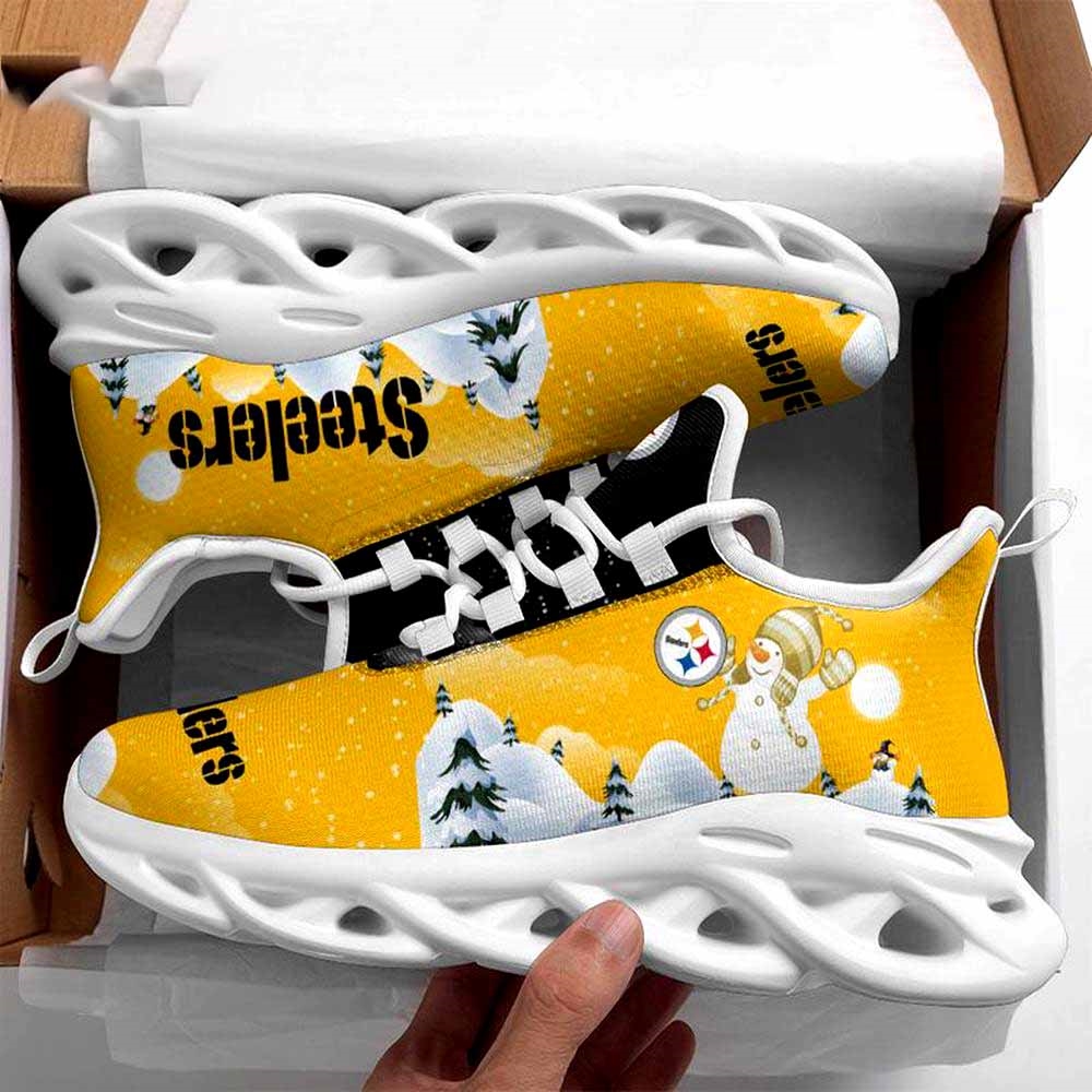 Pittsburgh Steelers Christmas Snowman Nfl Clunky Max Soul Shoes