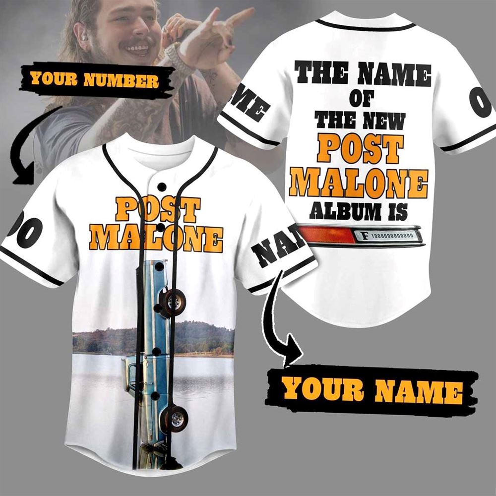 Post Malone The Name Of The New Album Is F 1 Trillion Custom Baseball Jersey
