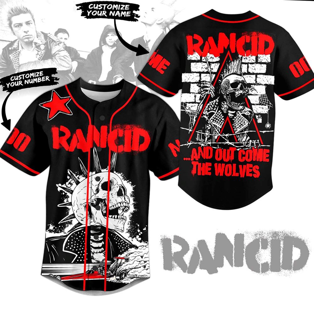 Rancid And Out Come The Wolves Custom Baseball Jersey