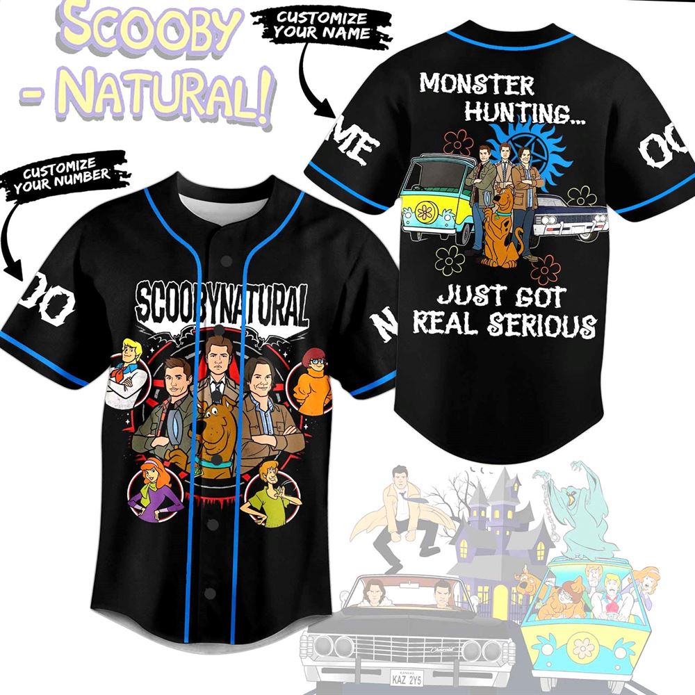 Scooby Natural Monster Hunting Just Got Real Serious Custom Baseball Jersey Scooby Natural Monster Hunting Just Got Real Serious Custom Baseball Jersey