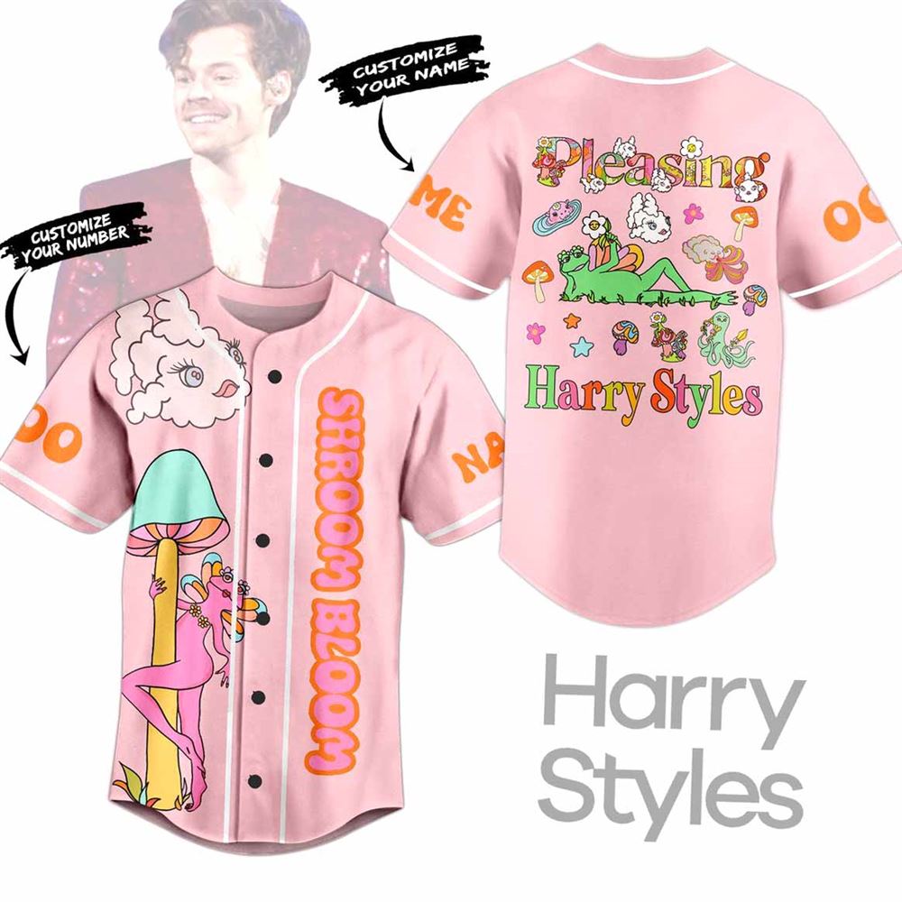 Shroom Bloom Harry Styles Pleasing Custom Baseball Jersey Shroom Bloom Harry Styles Pleasing Custom Baseball Jersey