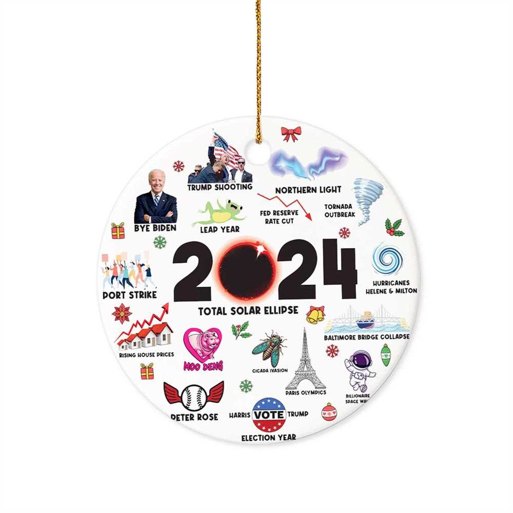 Commemorative Notable Events 2024 Review Christmas Ornament