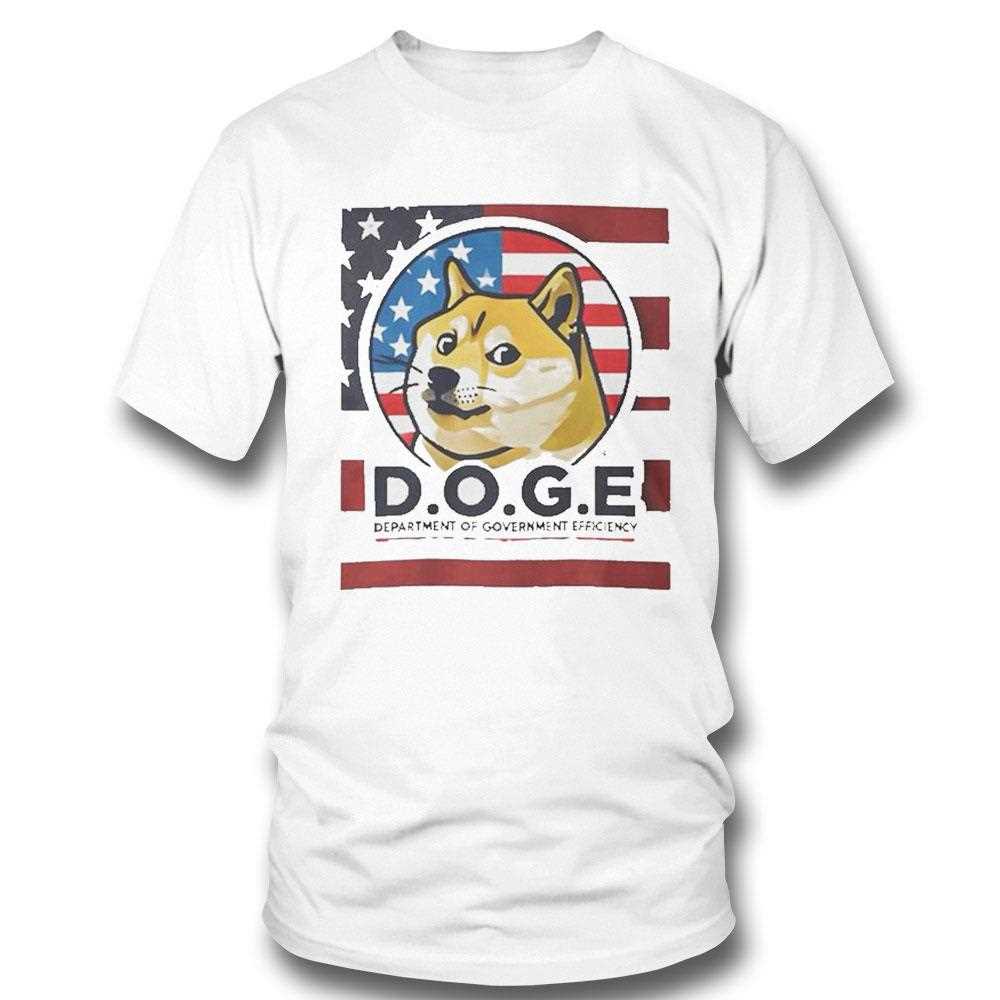 Dogecoin Elon Musk Doge Department Of Government Efficiency Usa Flag Shirt