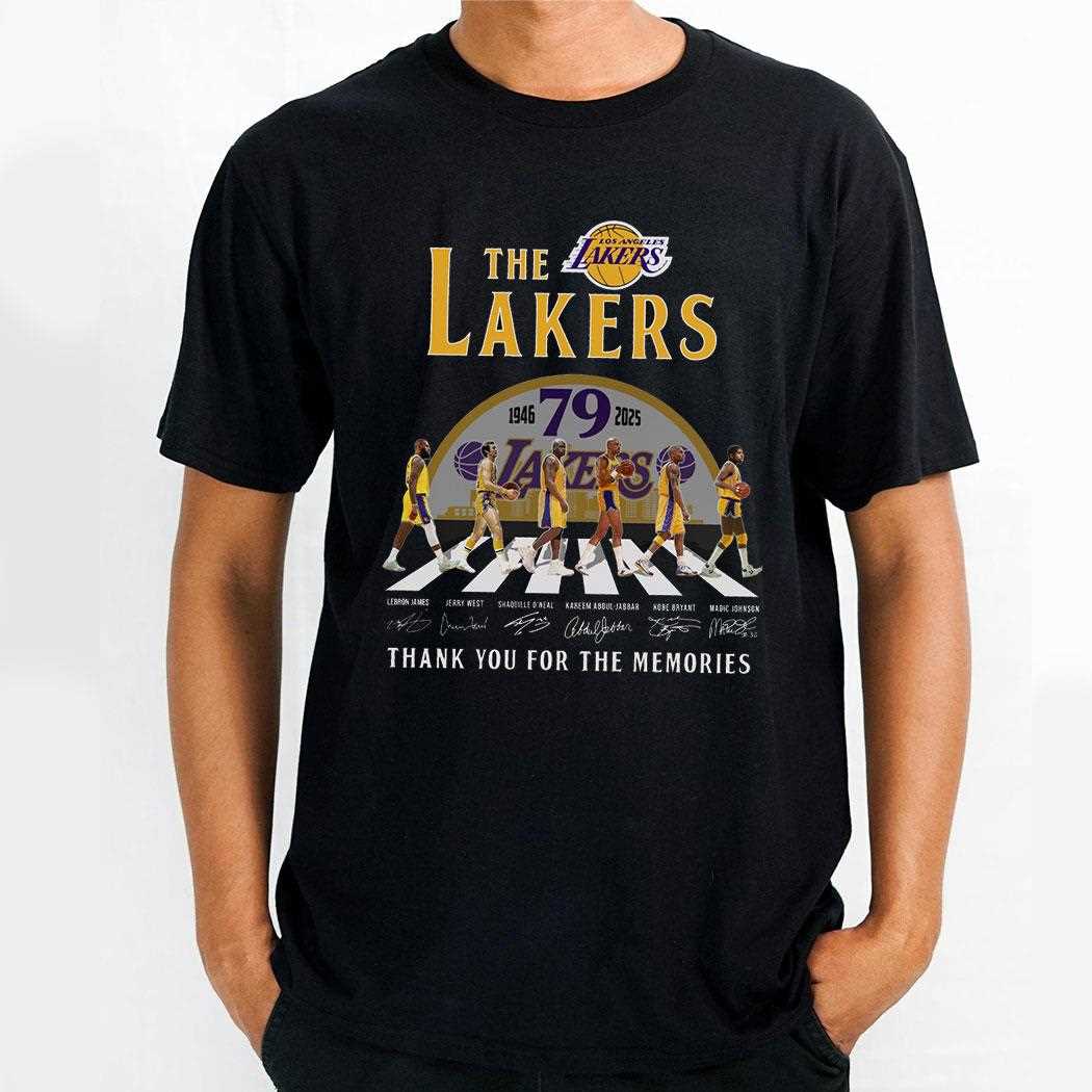 Lakers Teams Abbey Road Signatures Thank You For The Memories Shirt